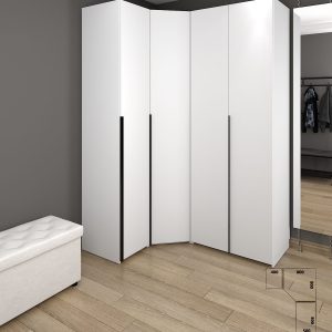 ארון בגדים פינתי 120X160 ס"מ - לבן