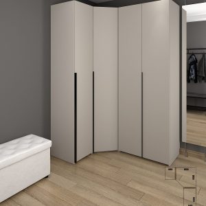 ארון בגדים פינתי 120X160 ס"מ - שמנת